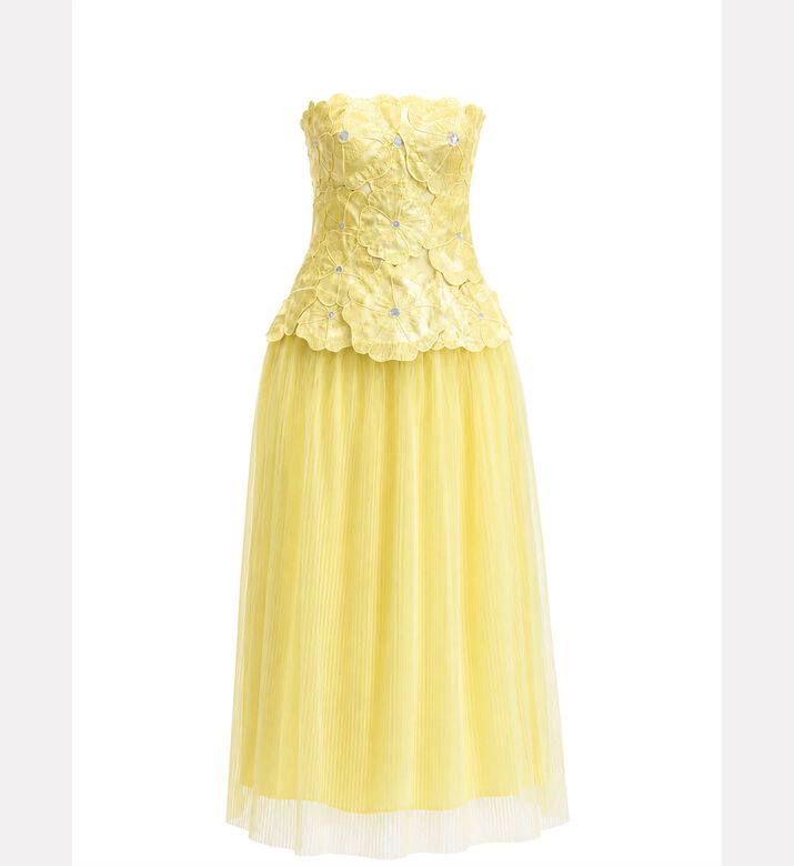 Savanna Dress Tulle, Yellow, L, Packshot View