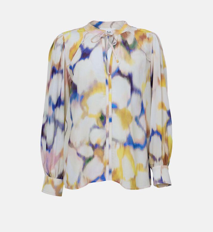 Foka Multicolor Straight V-neck Blouse