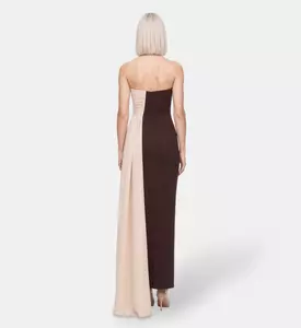 AAVVA Strapless Draped Panel Gown, Model View