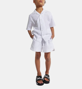 Cotton Poplin Jumbled Logo Shirt