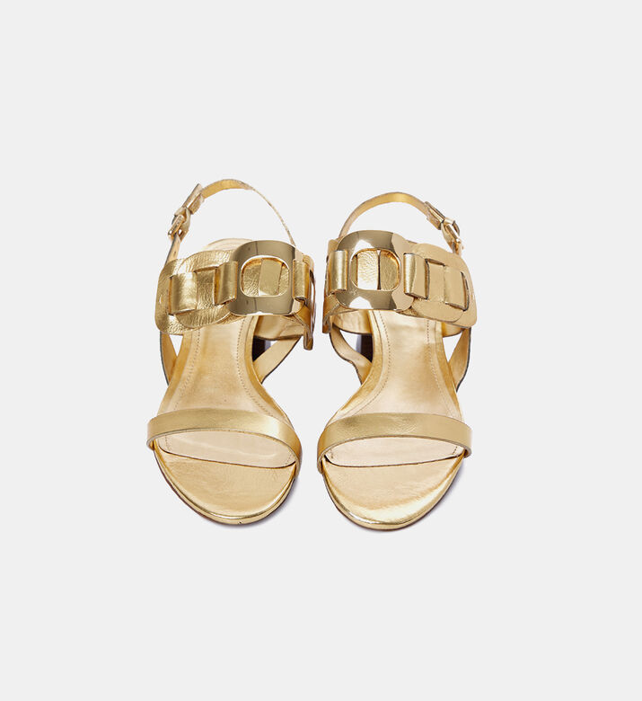 Leather Block Heel Sandals