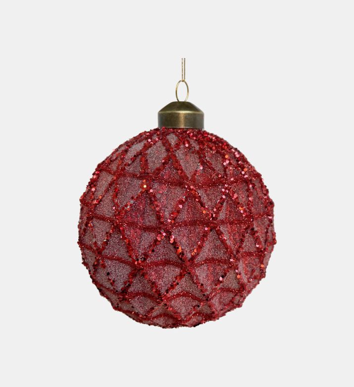 Glittered Net Glass Comb Bauble Glittered Net Glass Comb Bauble