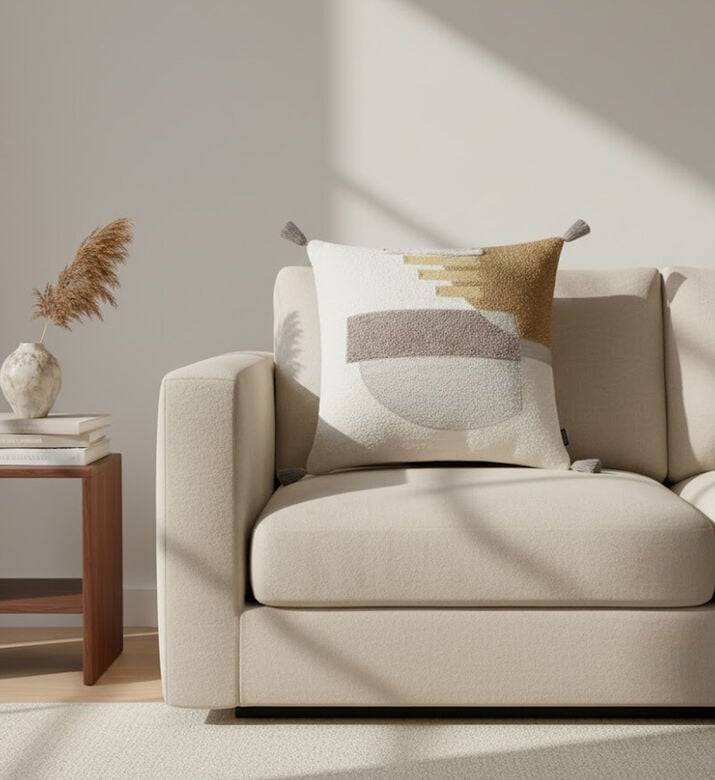 Home Deco and More Lubba Cotton Square Filled And Vaccumed Cushion, Packshot View