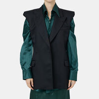 Gabardine Sleeveless Tailored Vest