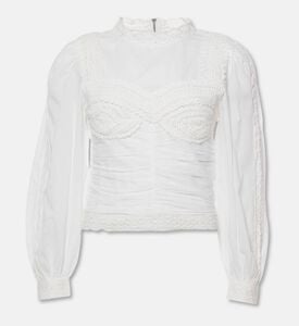 Farm Rio Crochet Long-sleeve Blouse, Packshot View