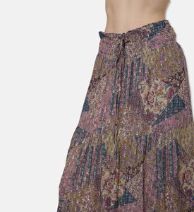 Ba and Sh Floral Patchwork Maxi Skirt, Model View