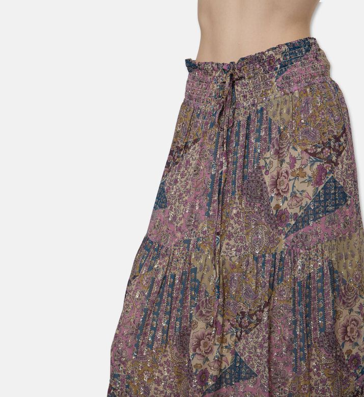Ba and Sh Floral Patchwork Maxi Skirt, Model View