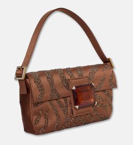 Gedebe Ramage Satin Handbag, Brown, Packshot View