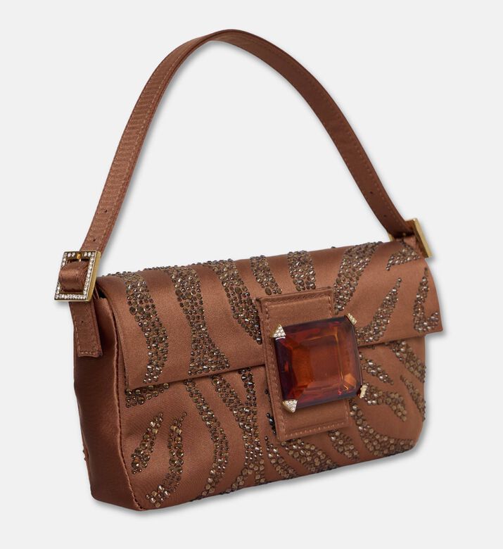 Gedebe Ramage Satin Handbag, Brown, Packshot View