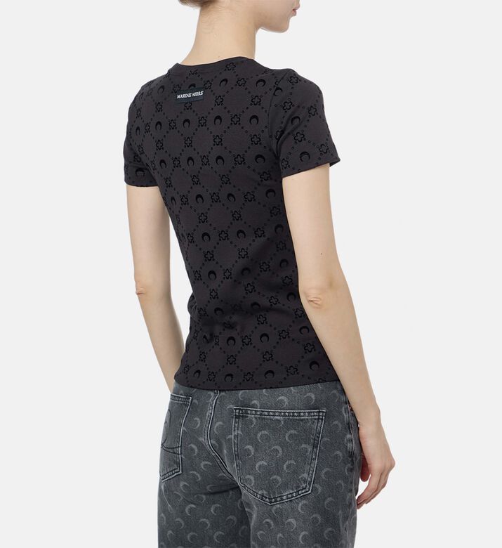 Marine Serre Monogram Fitted T-shirt, Model View
