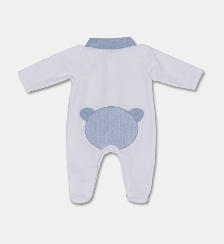 My First Collection Bea Back Jersey Footed Baby Romper, Azure, 3m, Packshot View