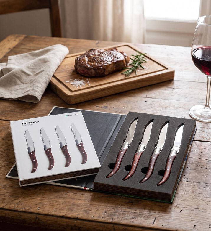 Legnoart Fassona Steel Steak Knife Set, Packshot View