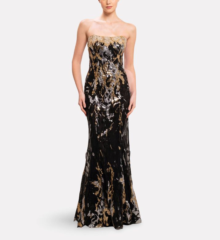 Michael Cinco Long Dress, Model View