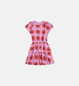 Bobo Choses All-over Kaleidoscopic Flower-print Ruffled Cap Sleeves Dress, Packshot View