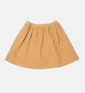 تنورة قطن هرمية بخطوط متباينة على الحافة وتفصيل شعار