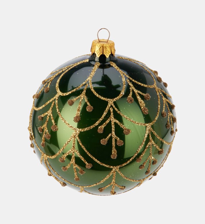 Home Deco and More Ball Xmas Glas Shiny, Green, Packshot View