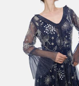Christophe Guillarme Star Embellished A-line Dress, Navy, 46, Model View