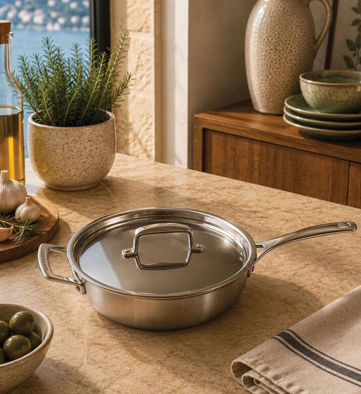 Le Creuset Chef Stainless Steel Saute Pan, Packshot View