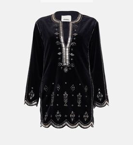 فستان هيلين مخملي قصير مطرز