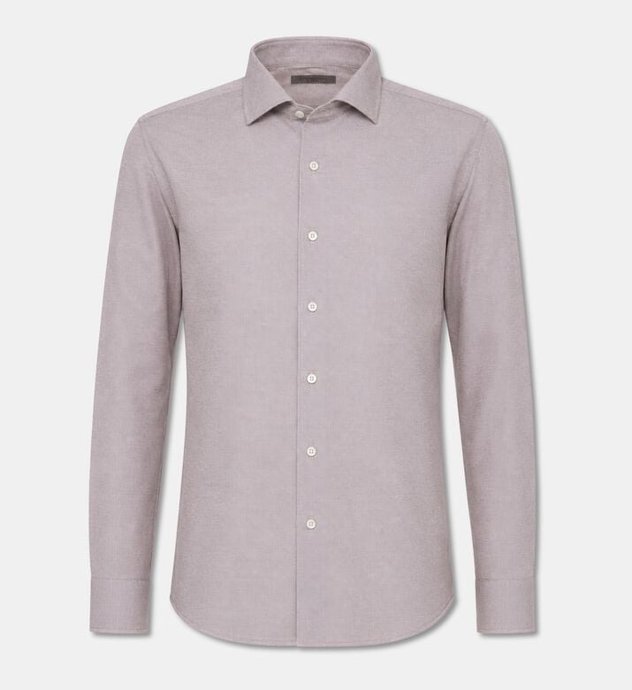 Corneliani Textured Long-sleeve Shirt, Beige, 44, Packshot View