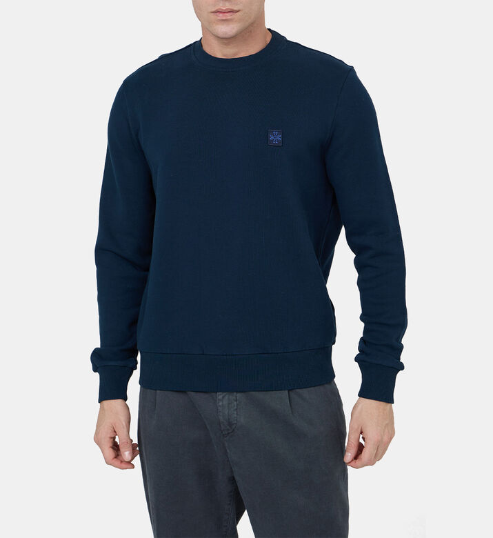 سويت شيرت قطن وصوف برقعة لوغو سويت شيرت قطن وصوف برقعة لوغو