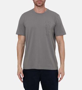 تيشيرت بأكمام قصيرة بطبعة عمودية