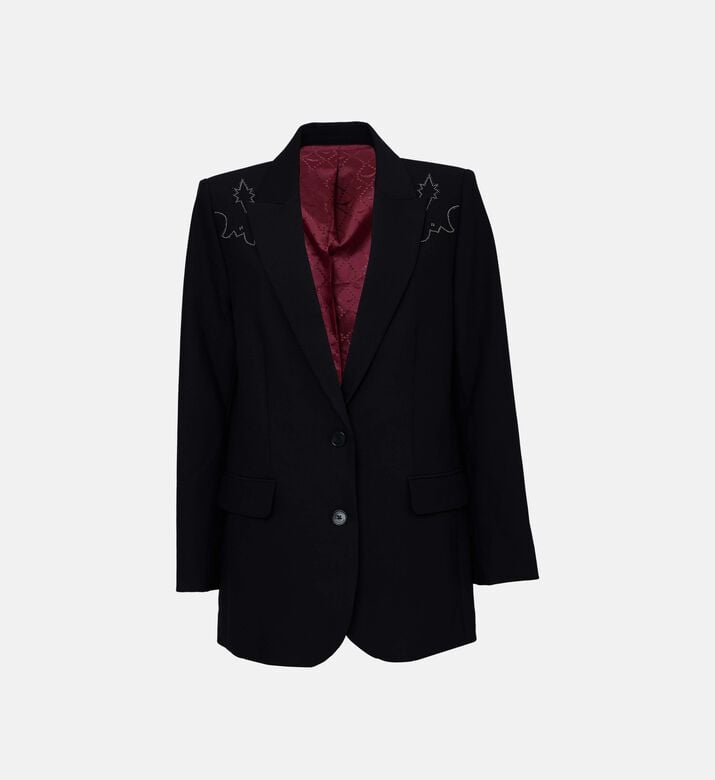 Viva Rhinestone-details Notch Lapel Blazer