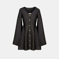 Fitted-waist Flared Blouse