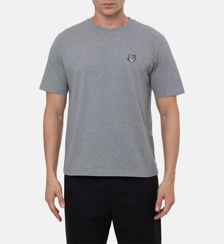 Maison Kitsune Casual Fox-embroidery T-shirt, Grey, Xl, Model View