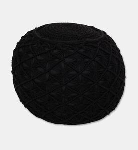 Home Deco and More Lara Natural Cotton Pouf, Packshot View