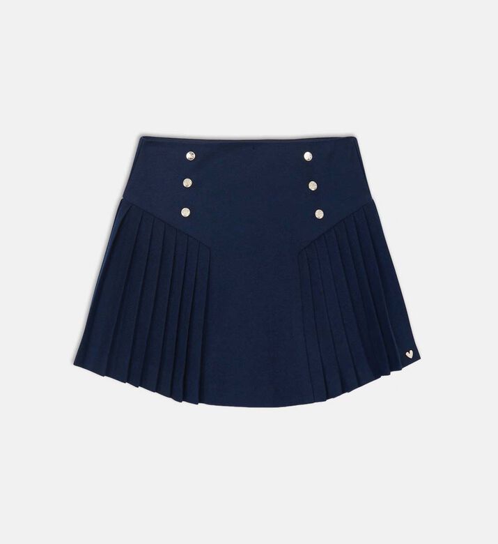 Side Pleats Flared Skirt