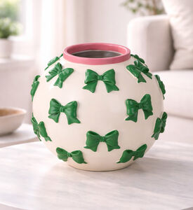 Kersten Bow-detail Round Polyresin Vase, Packshot View