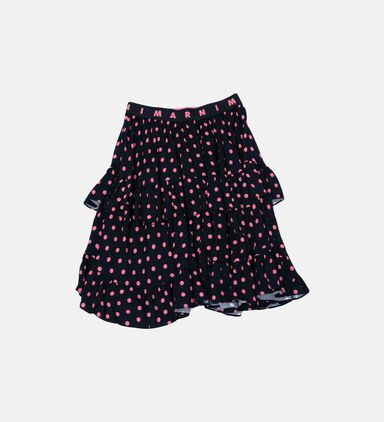 Girl Logo-band Polka-dot Skirt
