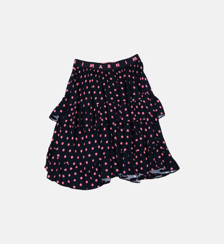 Girl Logo-band Polka-dot Skirt