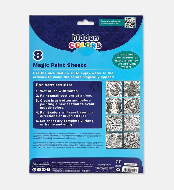 Ooly Hidden Paint Sheets Mgc Ocean, Packshot View