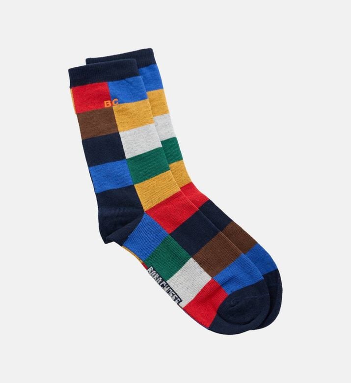 Bobo Choses Logo-detail Multicolored Checkered Contrasting Toe Socks, Packshot View Bobo Choses Logo-detail Multicolored Checkered Contrasting Toe Socks, Packshot View