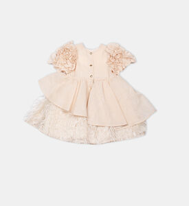 فستان ميدي واسع بنقشة أزهار للبنات