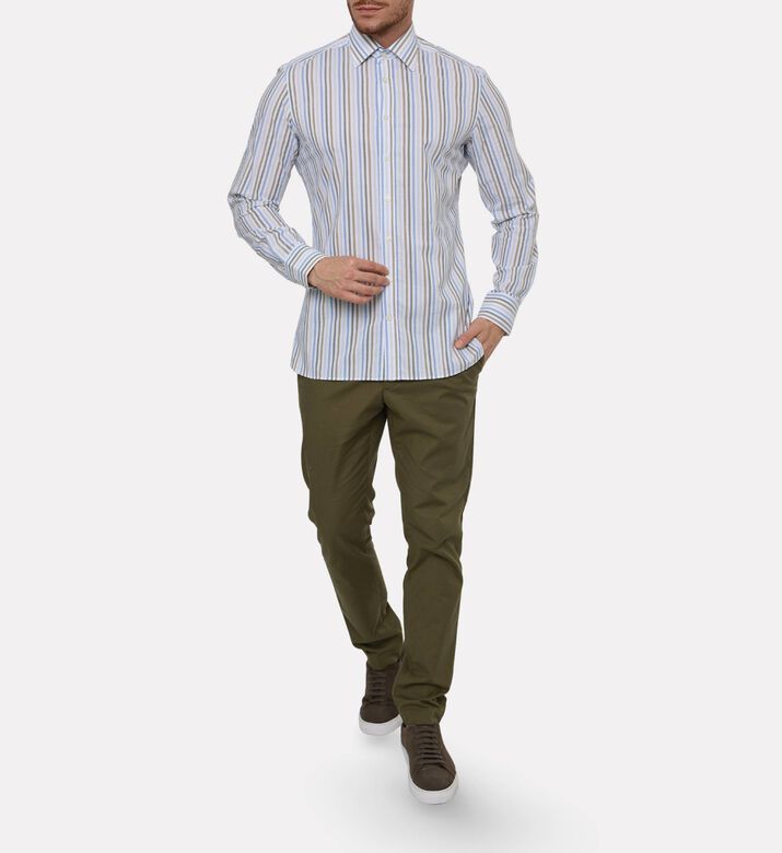 Hackett London Bengal Stripe-print Button Closure Shirt, Model View