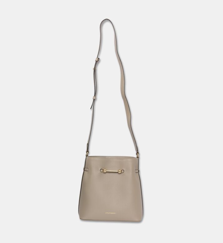 Strathberry Corda Smooth Leather Bucket Bag, Taupe, Packshot View