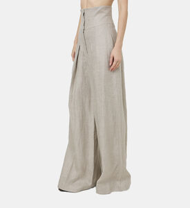 بنطال لو بطيّات عالي الخصر قنب