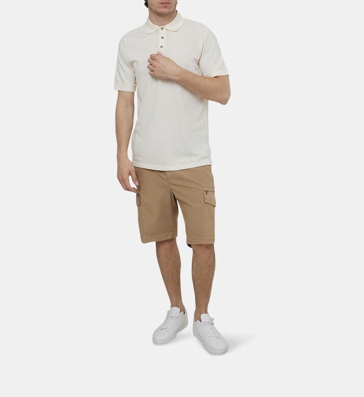 Cotton Leaf-neck Pique Polo Shirt