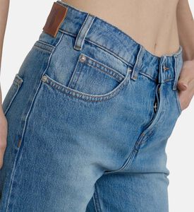 بنطال جينز عريض الساقين بخمسة جيوب