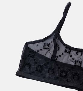 Marine Serre Top Bralette, Black, L, Packshot View