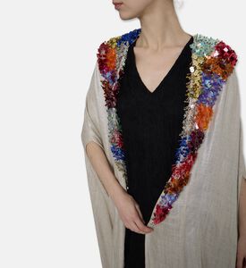 Dalia Al Azem Floral Sequins Belted Abaya, Model View