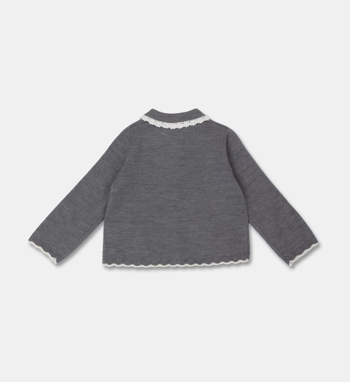 Tartine et Chocolat Lace Trim Long-sleeve Knit Cardigan, Packshot View