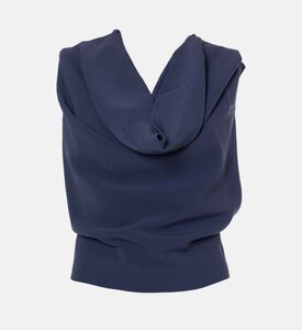 بلوزة بلا أكمام بياقة ملتفة حول العنق منسدلة