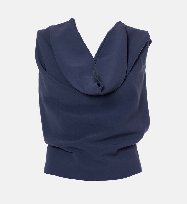 بلوزة بلا أكمام بياقة ملتفة حول العنق منسدلة