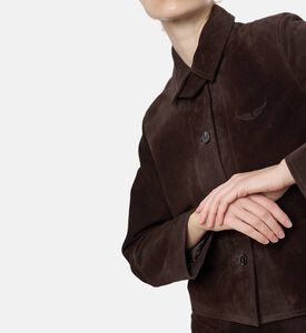 Zadig et Voltaire Suede Long-sleeve Jacket, Model View