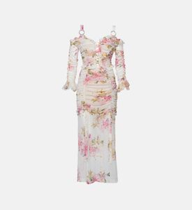 فستان زهري مطرز بترتر بدون أكمام من أليكس بيري إم مملوك مسبقًا