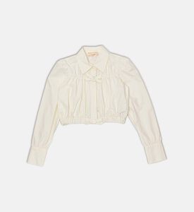 La Mia Bambina Poplin Bow-detail Blouse, Packshot View